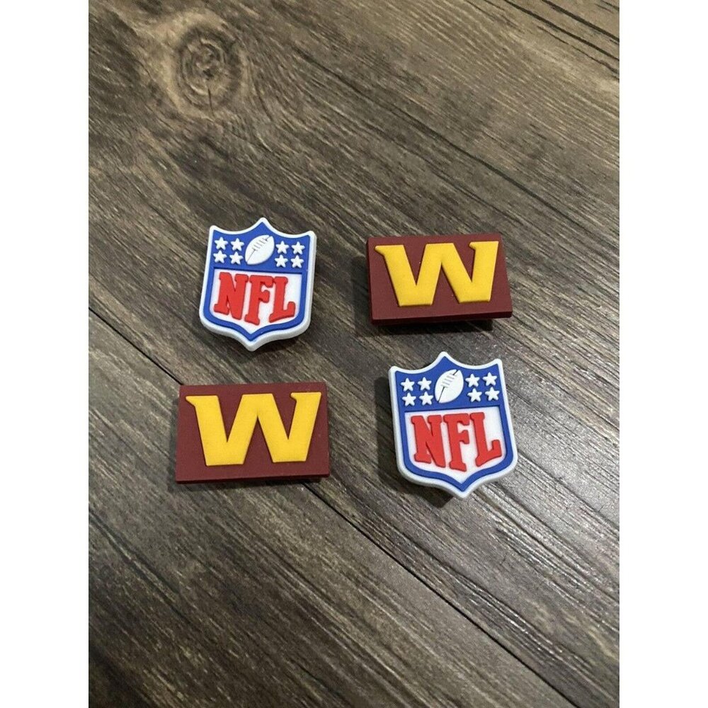 WASHINGTON COMMANDERS NFL SET OF 4 SHOE CHARMS FOR CROCS